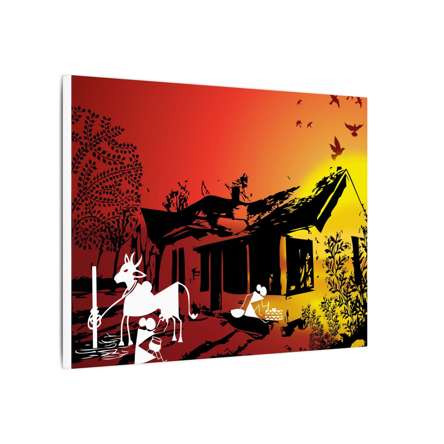 Sunset Tribal Farmhouse Canvas Art Print, Rustic Home Decor, Farmhouse Wall Art, Unique Gift, Country Vibes, Kitchen Wall Decor