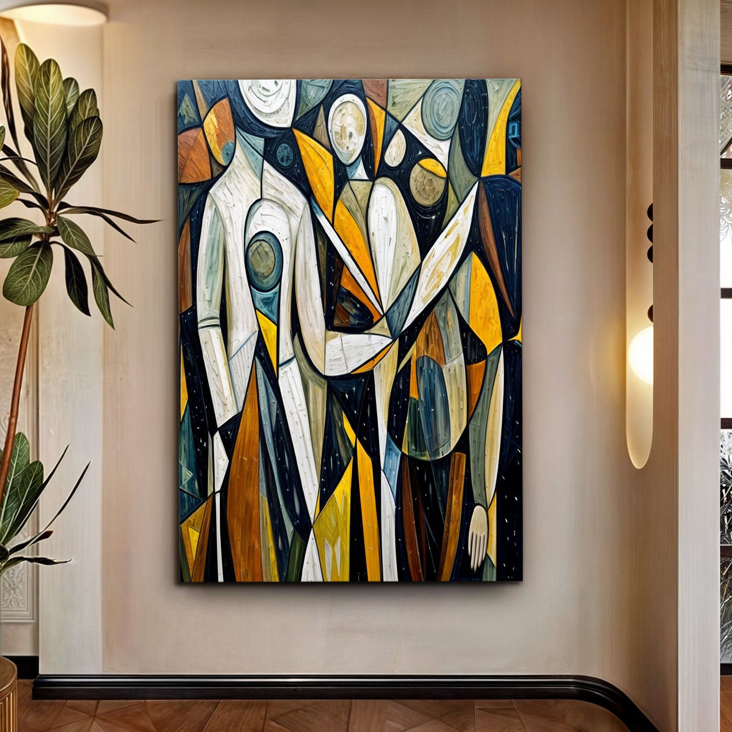 Abstract Human Connection Wall Art 36x24 inch Extra Large Premium Gallery Wrapped