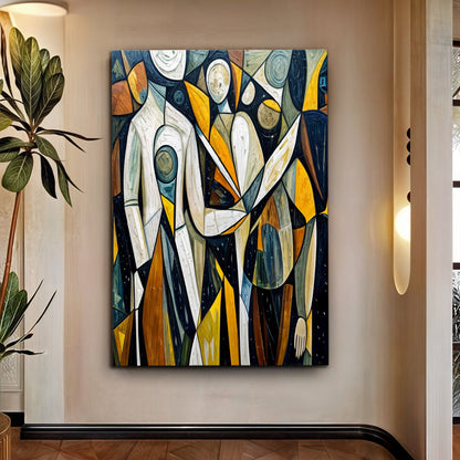 Abstract Human Connection Wall Art 36x24 inch Extra Large Premium Gallery Wrapped