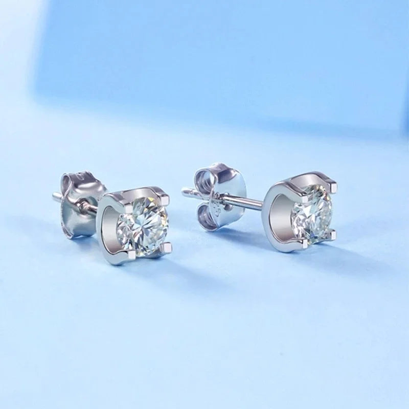 3ct D-Color Moissanite Necklace & Earrings Set Sterling Silver 925 Bridal Gift