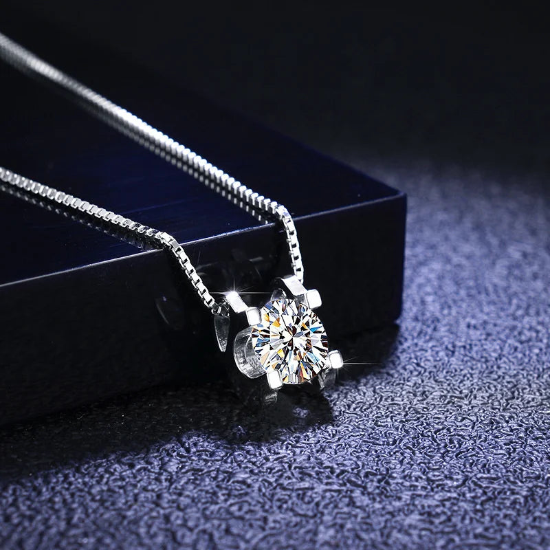 3ct D-Color Moissanite Necklace & Earrings Set Sterling Silver 925 Bridal Gift