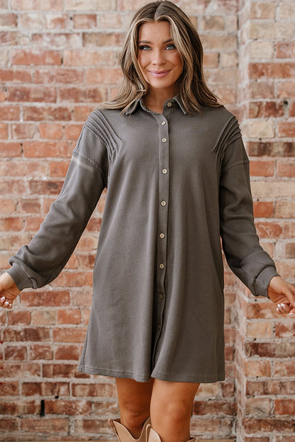 Viviana Taupe Waffle Knit Shirt
