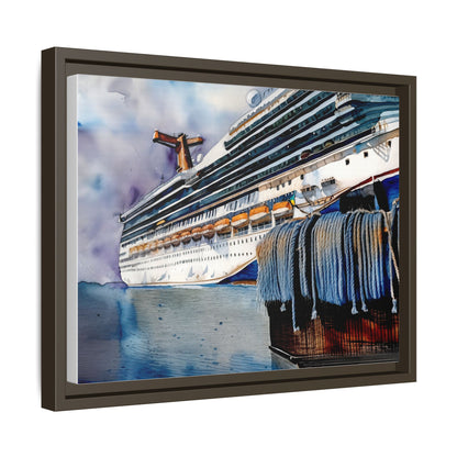 Cruise Ship Matte Canvas Wall Art, Nautical Home Decor, Framed Maritime Print, Unique Gift for Travelers, Ocean Lover's Wall Decor