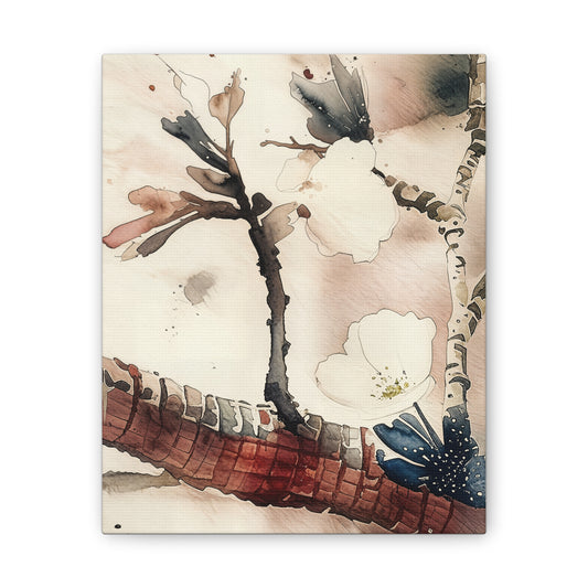 Floral Art Canvas Print, Watercolor Wall Décor, Home Decor Gift, Nature Artwork, Elegant Wall Art