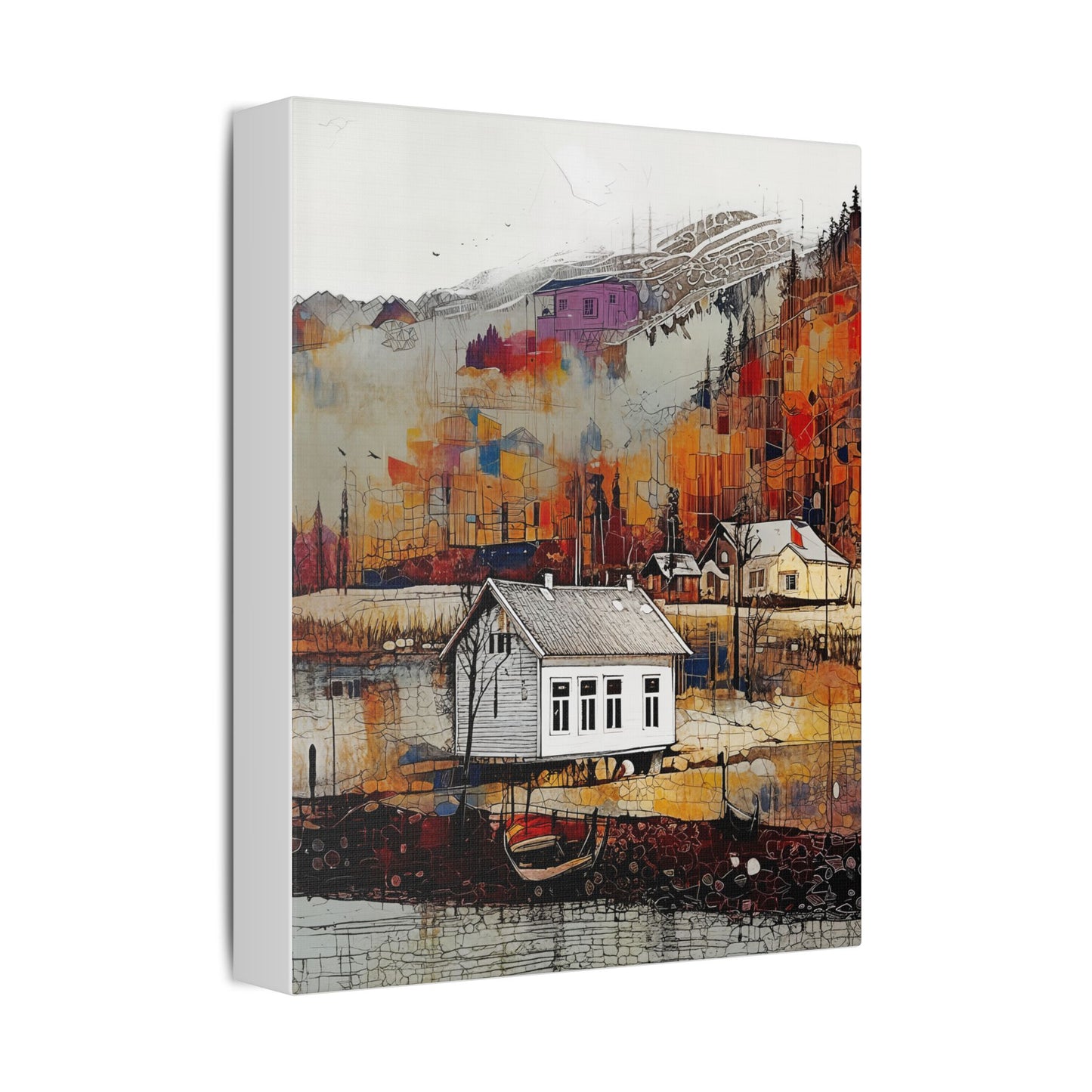 Artistic Canvas Wall Decor, Cozy Home Vibes, Gift for Art Lovers, Rustic Wall Art, Fall Decor, Perfect for Living Room