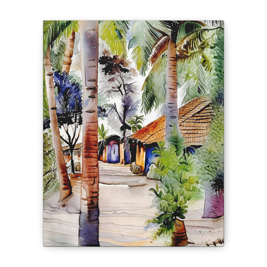 Tropical Canvas Art, Colorful Landscape Print, Wall Decor for Home, Coastal Vibe, Gift for Nature Lovers, Perfect for Holidays