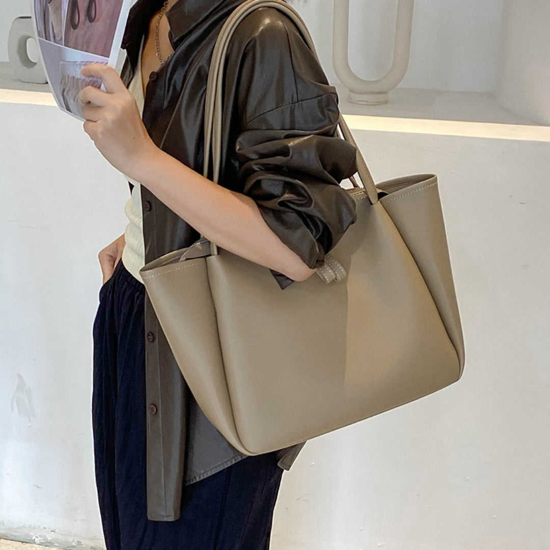 Elegant Large Tote Bag for Female - Handbag with Soft PU Material and Large Capacity for Everyday Style hobo