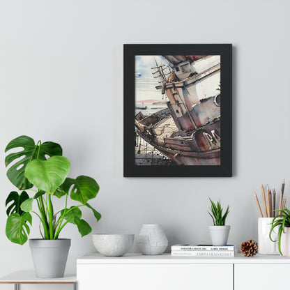 Nautical Framed Vertical Poster | Coastal Wall Art, Maritime Decor, Boat Artwork, Beach House Decor, Gift for Sailors