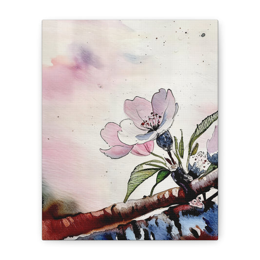 Floral Art Canvas Print, Watercolor Wall Décor, Home Decor Gift, Nature Artwork, Elegant Wall Art