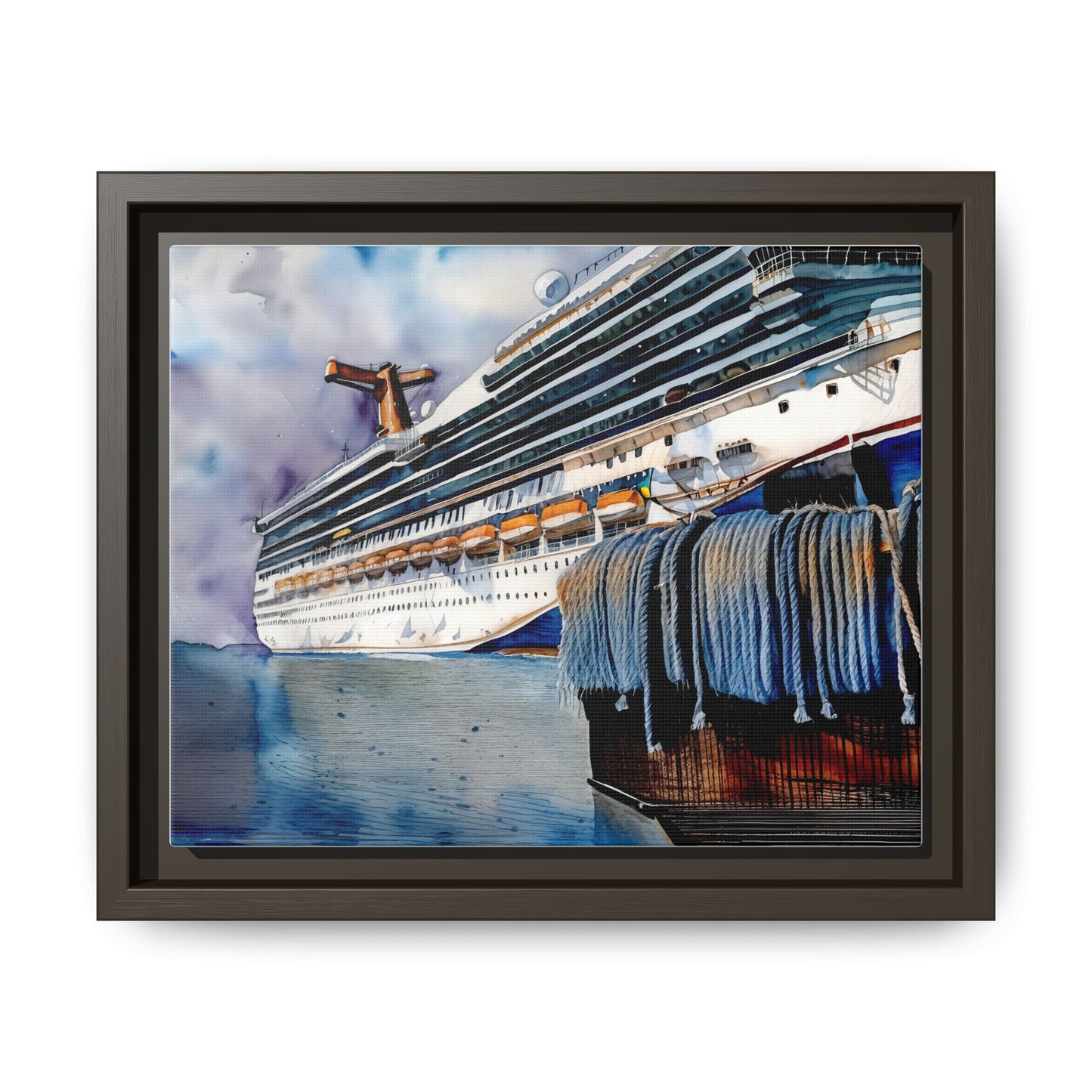 Cruise Ship Matte Canvas Wall Art, Nautical Home Decor, Framed Maritime Print, Unique Gift for Travelers, Ocean Lover's Wall Decor