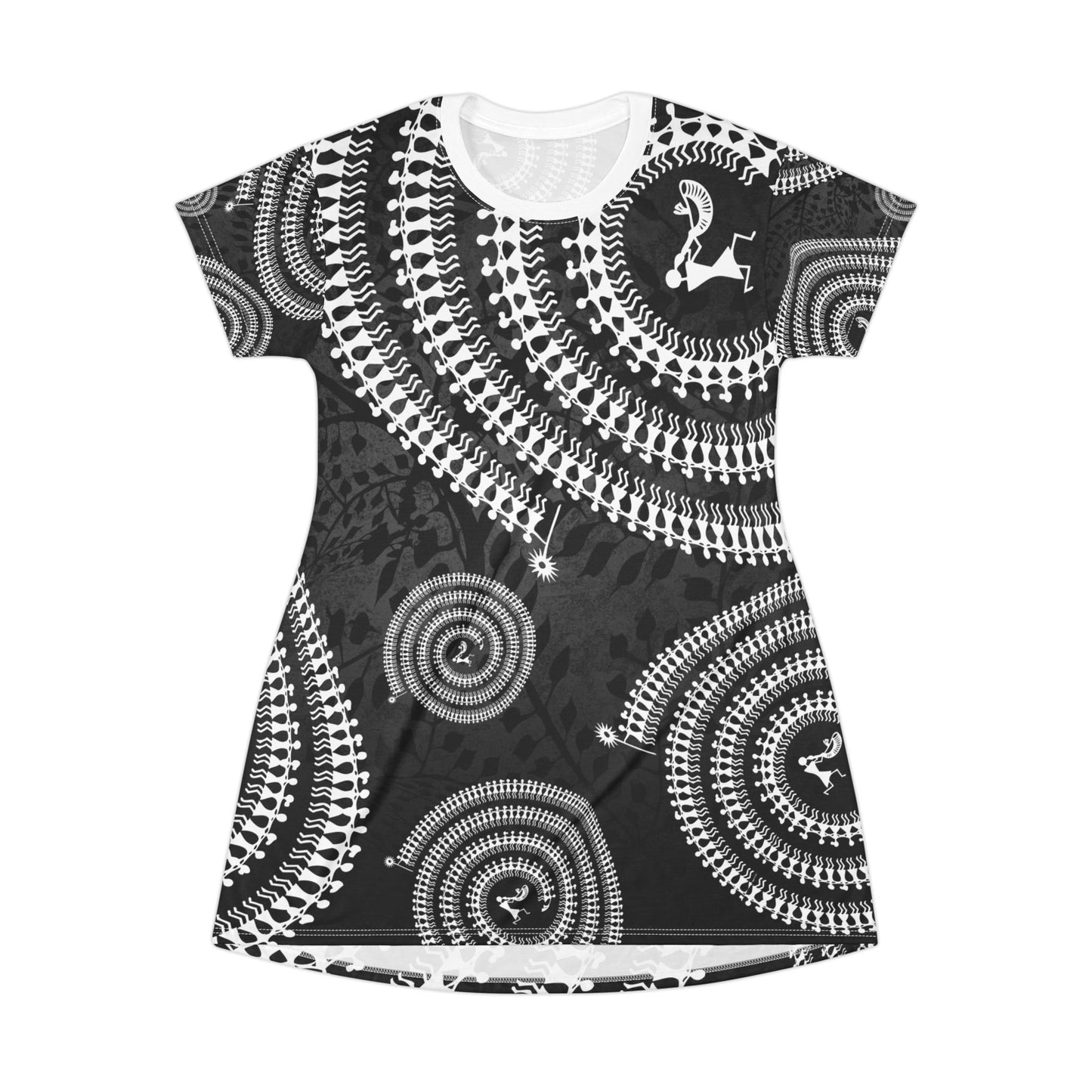 Boho Chic Spiral T-Shirt Dress – Casual & Trendy Wear
