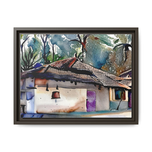 Framed Watercolor Landscape Art, Rustic Home Decor, Colorful Wall Art, Housewarming Gift, Nature Illustration