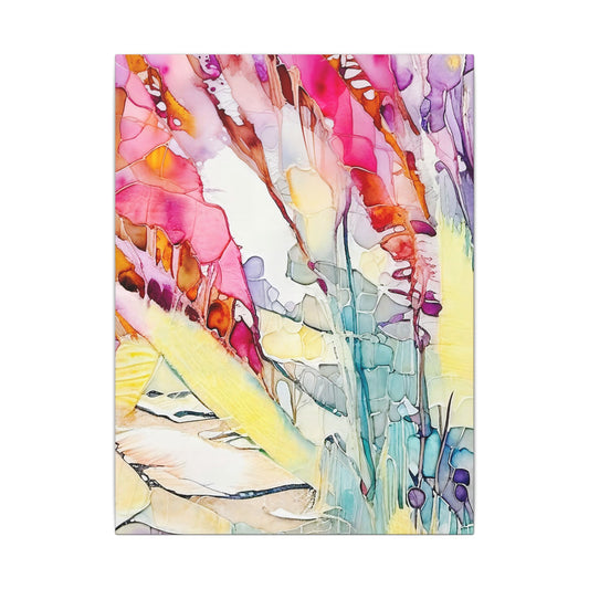 Vibrant Flora Abstract Canvas Wall Art - Bohemian Home Decor | Modern Colorful Art Print