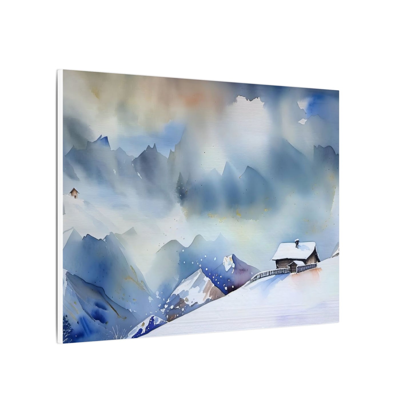 Mountain Retreat Matte Canvas Art, Cozy Home Decor, Winter Landscape Wall Art, Gift for Nature Lovers, Scenic Artwork