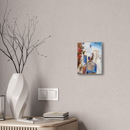 Charming Canvas Wall Art, Mediterranean Village Scene, Home Décor, Gift for Art Lovers, Housewarming & Wedding