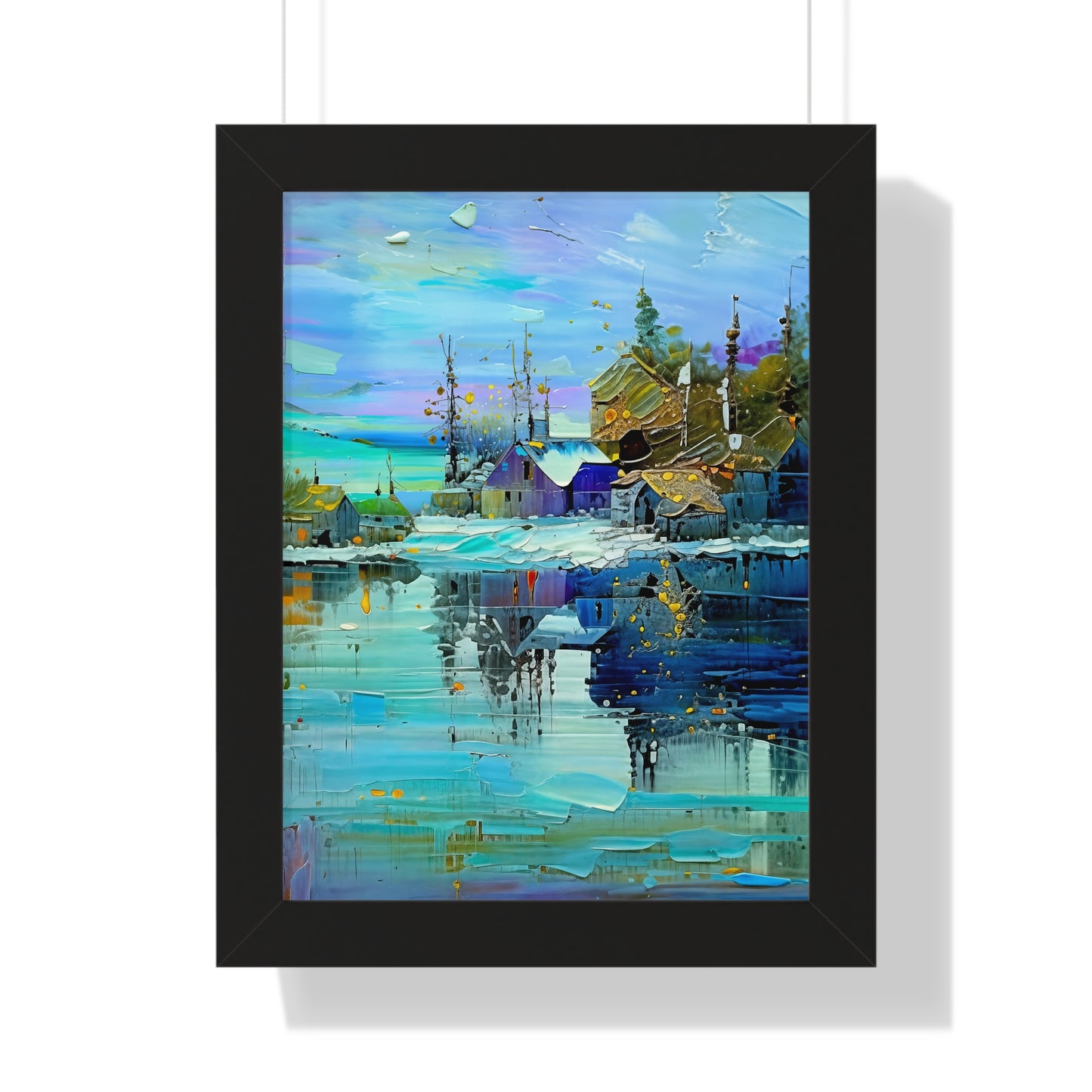 Serene Horizons – Framed Vertical Landscape Art Print