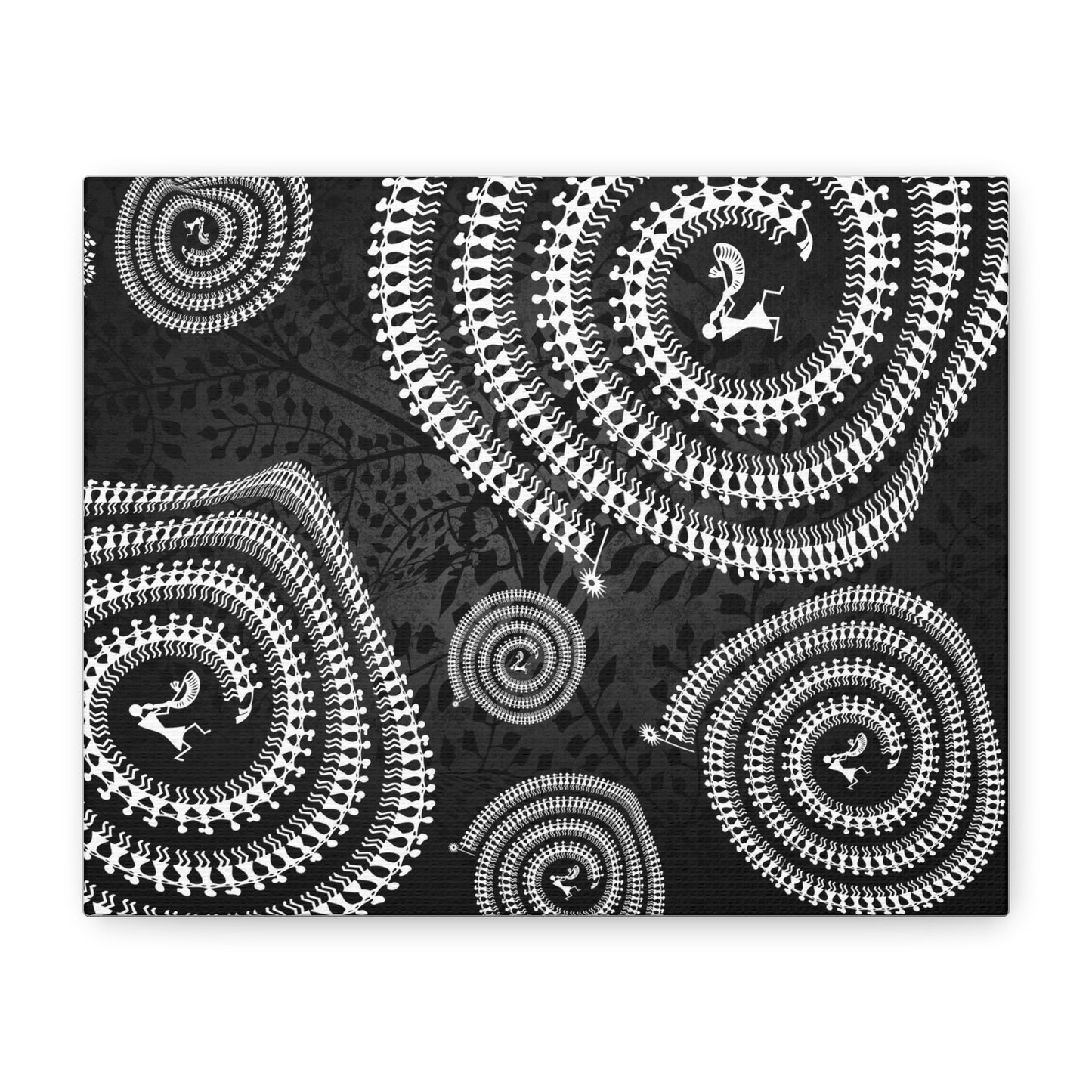 Abstract Spiral Tribal Art Canvas Print, Modern Wall Decor, Geometric Artwork, Black and White Home Decor, Unique Gift for Art Lovers