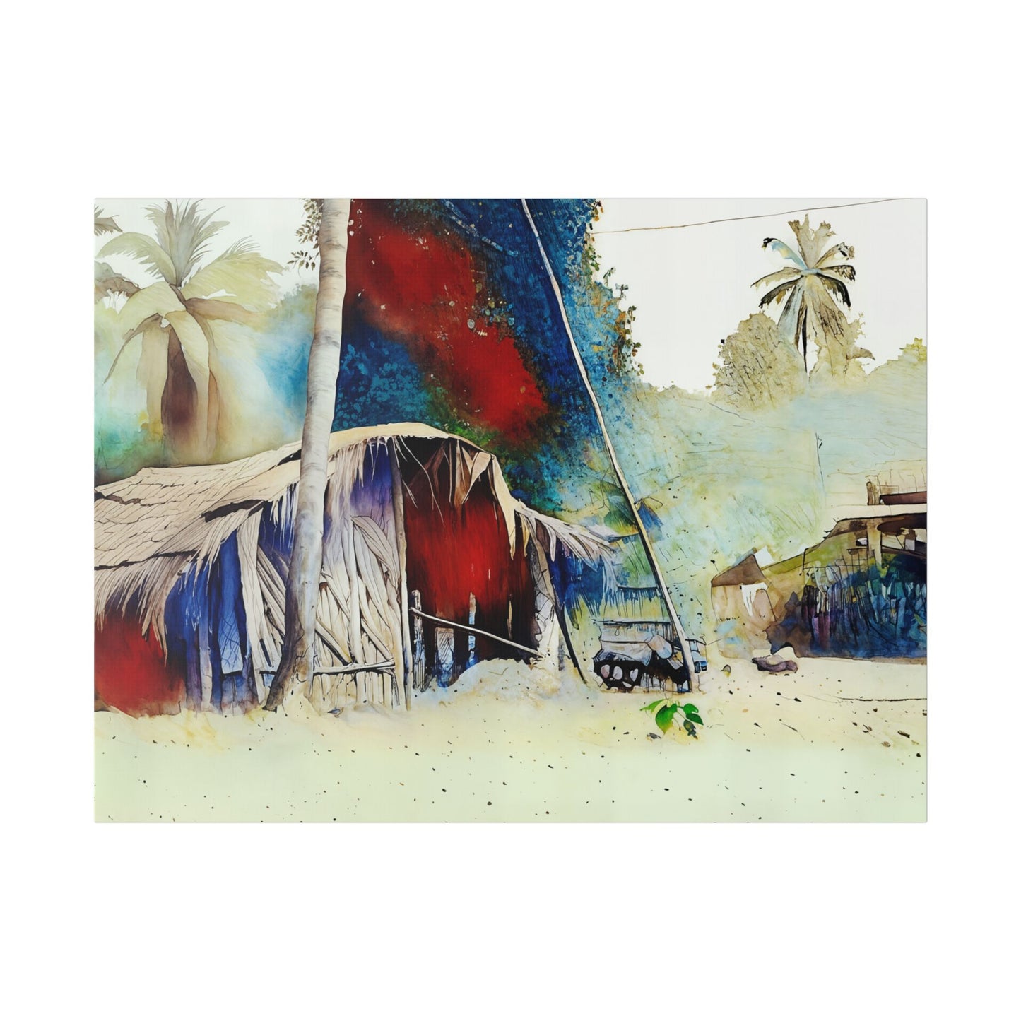 Vibrant Landscape Canvas Art, Tropical Home Decor, Beach House Wall Art, Nature Painting, Gift for Art Lovers, Relaxing Atmosphere