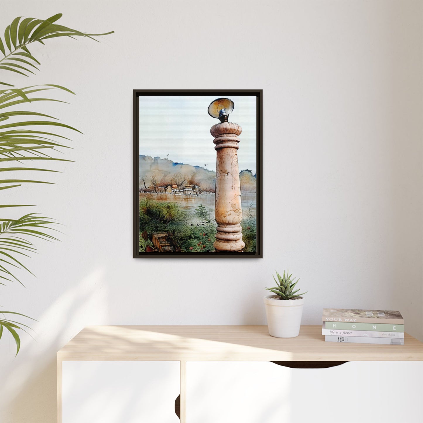 Framed Matte Canvas Wall Art - Scenic Pillar, Home Decor, Art Print, Gift, Interior Design, Living Room, Art Collection