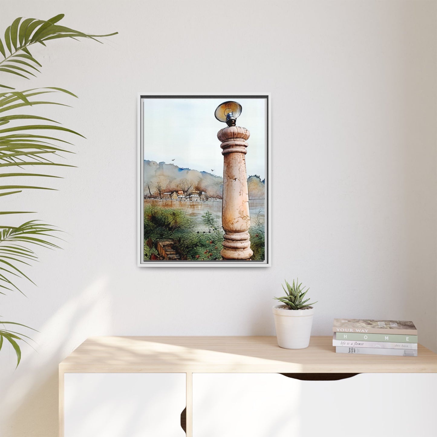 Framed Matte Canvas Wall Art - Scenic Pillar, Home Decor, Art Print, Gift, Interior Design, Living Room, Art Collection