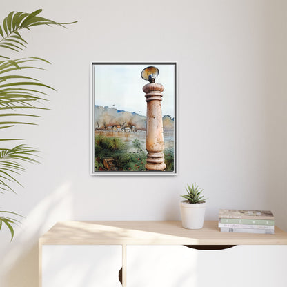 Framed Matte Canvas Wall Art - Scenic Pillar, Home Decor, Art Print, Gift, Interior Design, Living Room, Art Collection