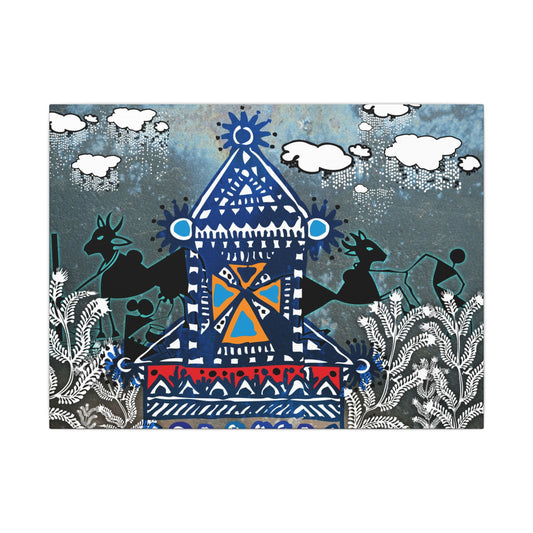 Colorful Tribal Canvas Art Print, Unique Home Decor, Gift for Art Lovers, Bohemian Wall Art, Ethnic Style Artwork