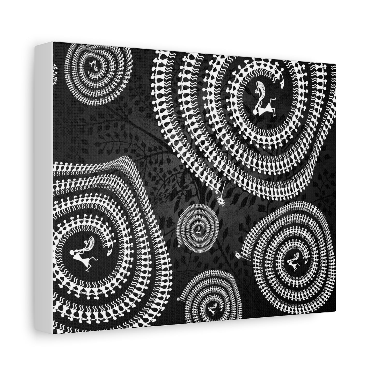 Abstract Spiral Tribal Art Canvas Print, Modern Wall Decor, Geometric Artwork, Black and White Home Decor, Unique Gift for Art Lovers