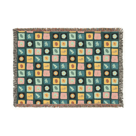 Warm Colorful Woven Blanket Artwork 52'' × 37''