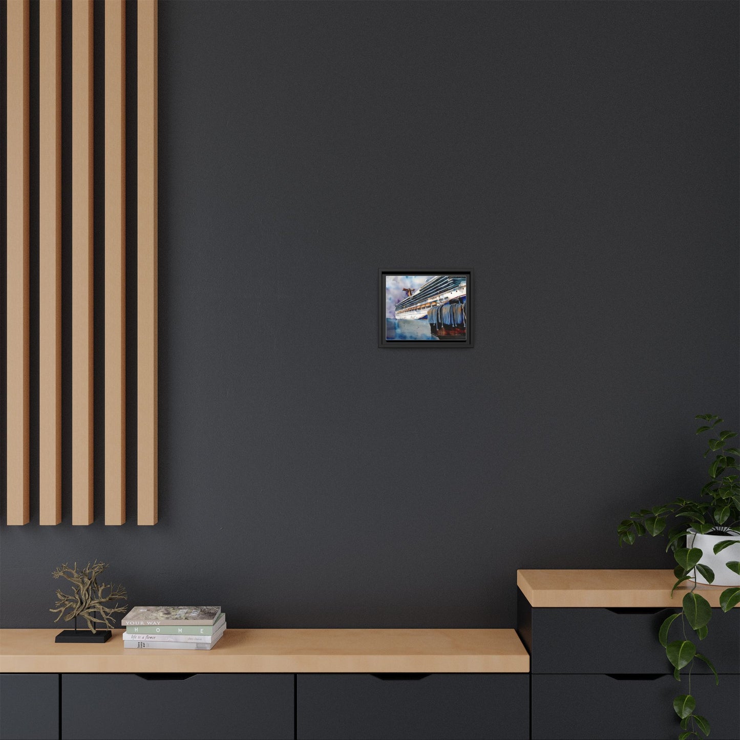 Cruise Ship Matte Canvas Wall Art, Nautical Home Decor, Framed Maritime Print, Unique Gift for Travelers, Ocean Lover's Wall Decor