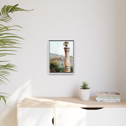 Framed Matte Canvas Wall Art - Scenic Pillar, Home Decor, Art Print, Gift, Interior Design, Living Room, Art Collection