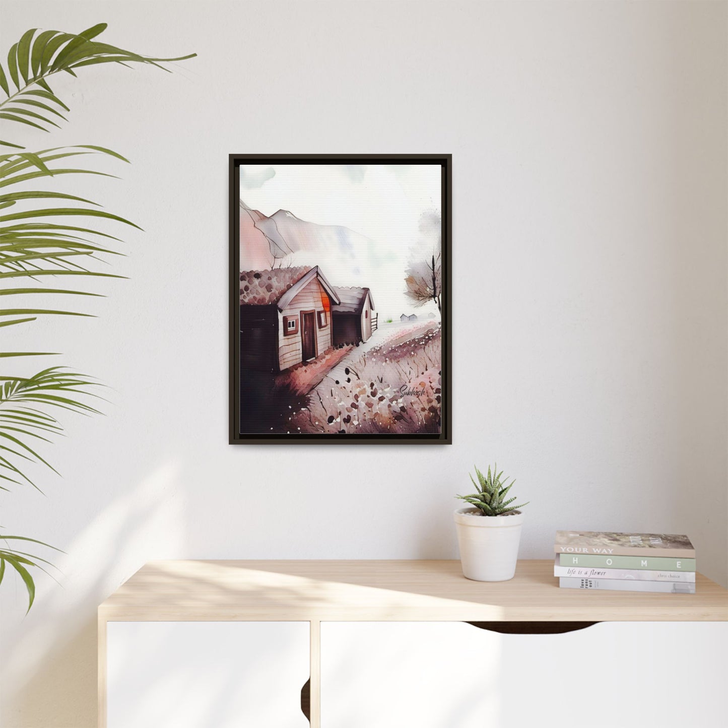 Framed Canvas Art Print, Rustic Home Decor, Farmhouse Wall Art, Cozy Living Room Decoration, Nature Landscape Artwork