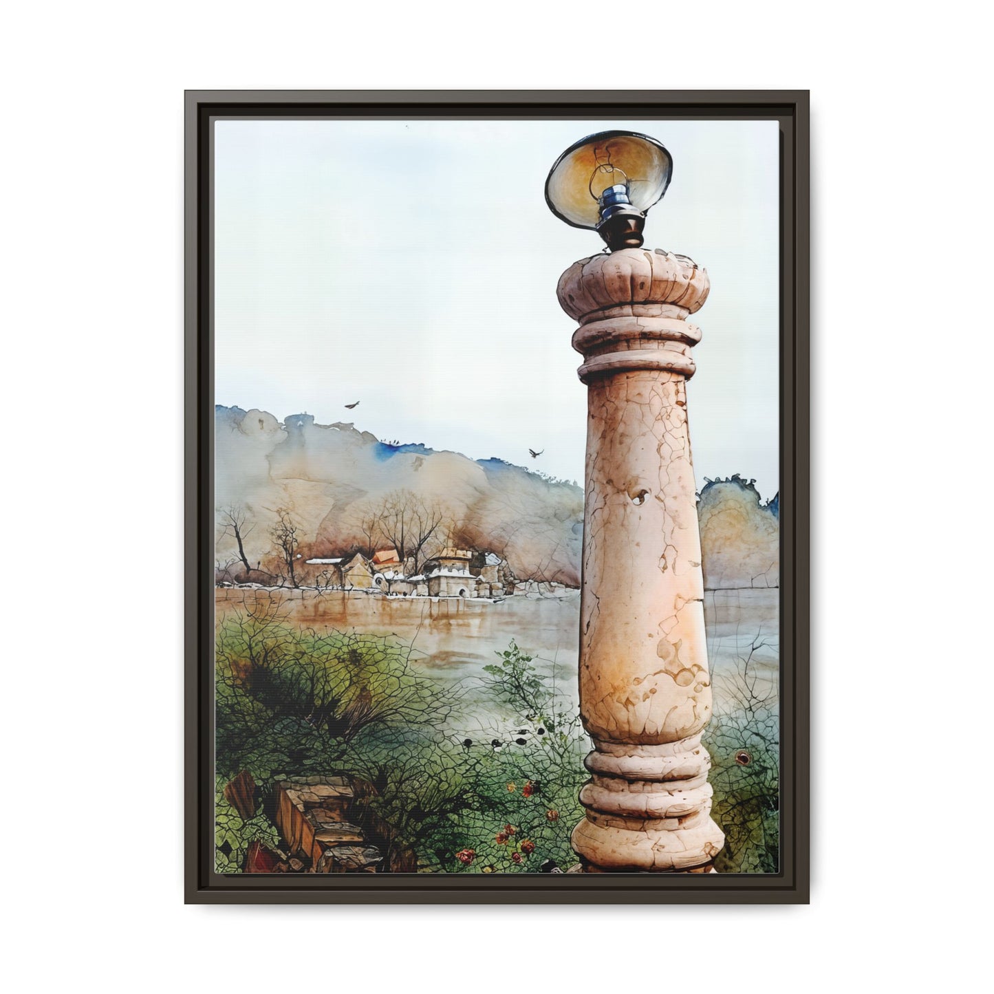 Framed Matte Canvas Wall Art - Scenic Pillar, Home Decor, Art Print, Gift, Interior Design, Living Room, Art Collection