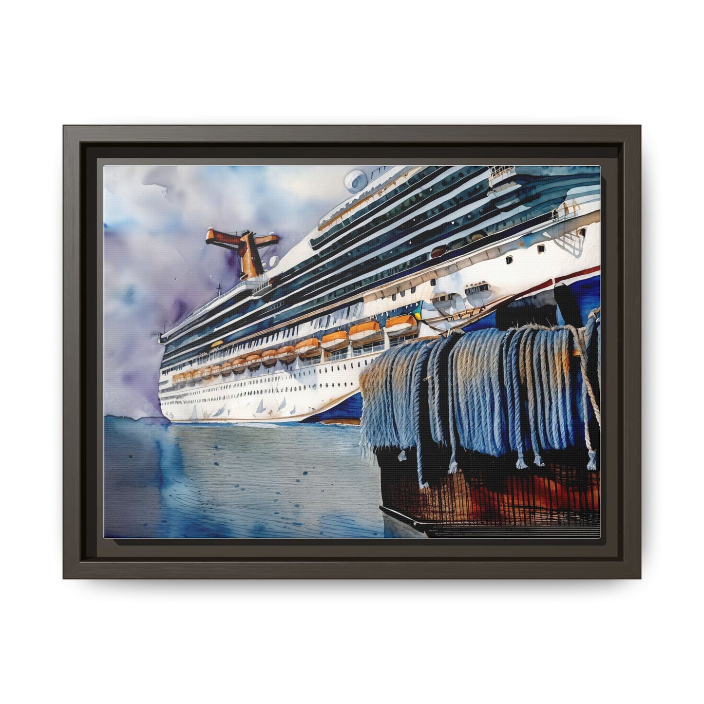 Cruise Ship Matte Canvas Wall Art, Nautical Home Decor, Framed Maritime Print, Unique Gift for Travelers, Ocean Lover's Wall Decor