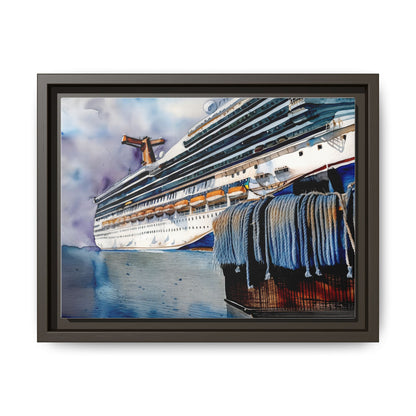 Cruise Ship Matte Canvas Wall Art, Nautical Home Decor, Framed Maritime Print, Unique Gift for Travelers, Ocean Lover's Wall Decor