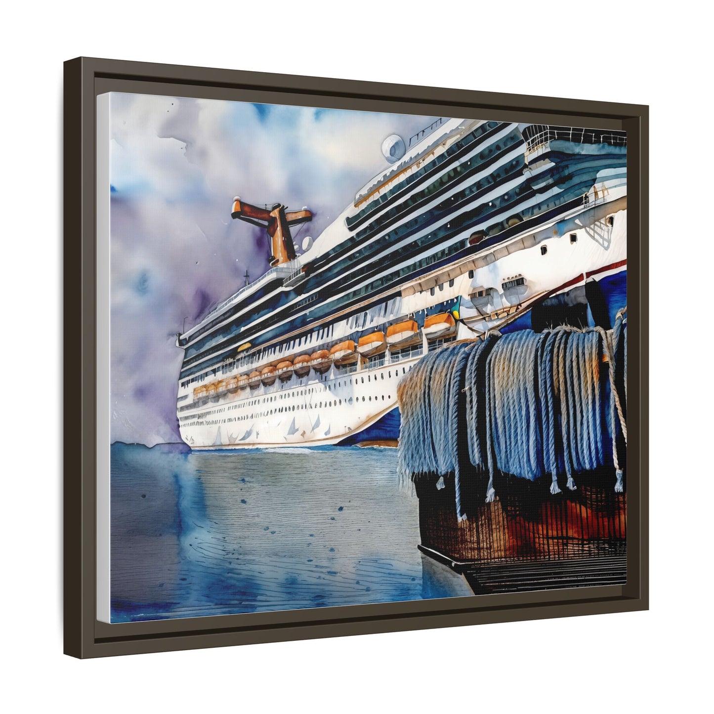 Cruise Ship Matte Canvas Wall Art, Nautical Home Decor, Framed Maritime Print, Unique Gift for Travelers, Ocean Lover's Wall Decor