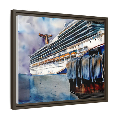 Cruise Ship Matte Canvas Wall Art, Nautical Home Decor, Framed Maritime Print, Unique Gift for Travelers, Ocean Lover's Wall Decor