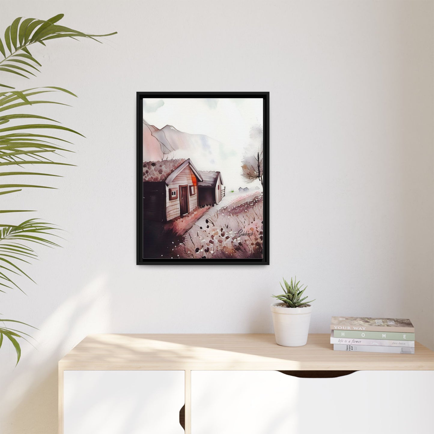 Framed Canvas Art Print, Rustic Home Decor, Farmhouse Wall Art, Cozy Living Room Decoration, Nature Landscape Artwork