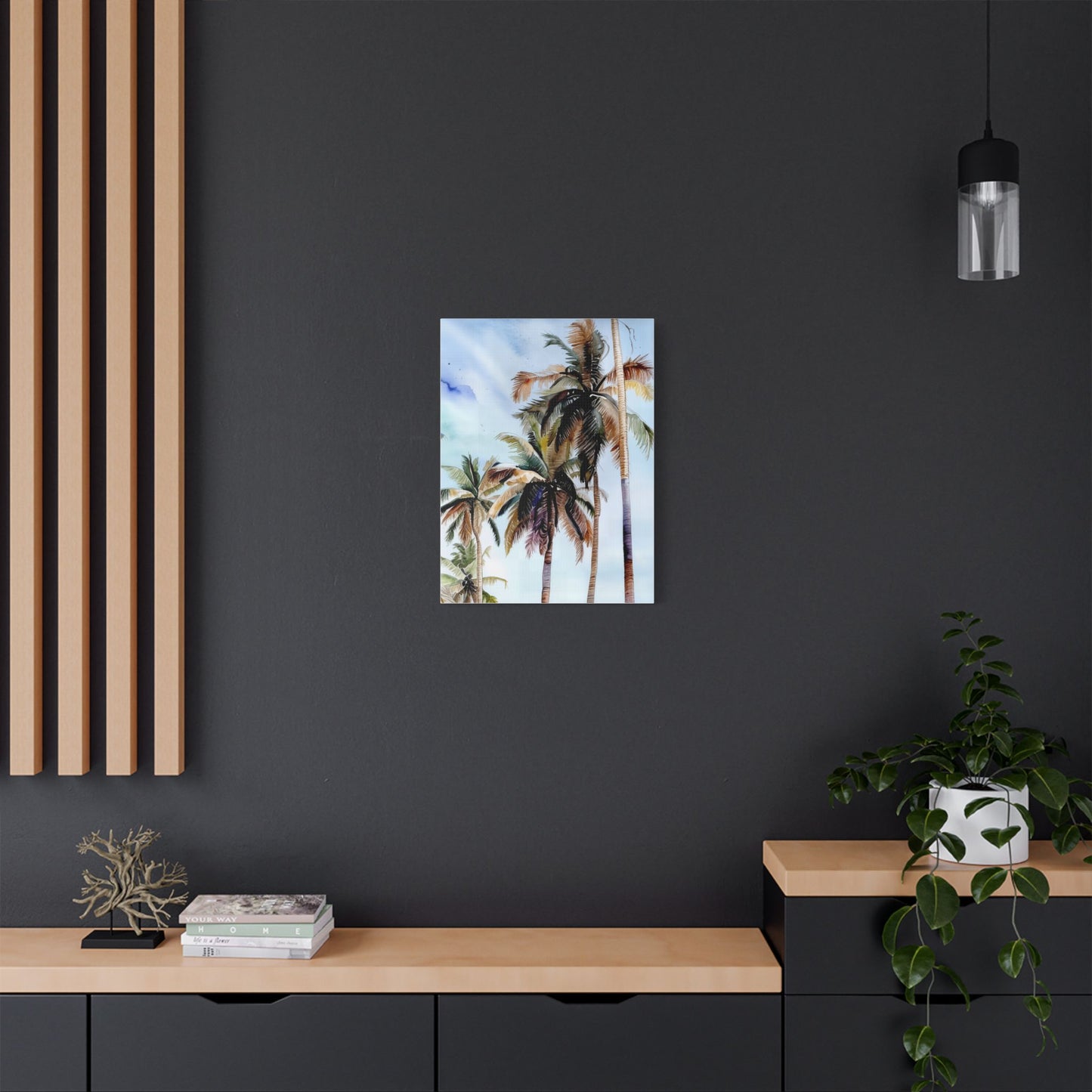 Tropical Landscape Wall Art, Palm Tree Decor, Beachy Home Decor, Nature Canvas, Gift for Beach Lovers