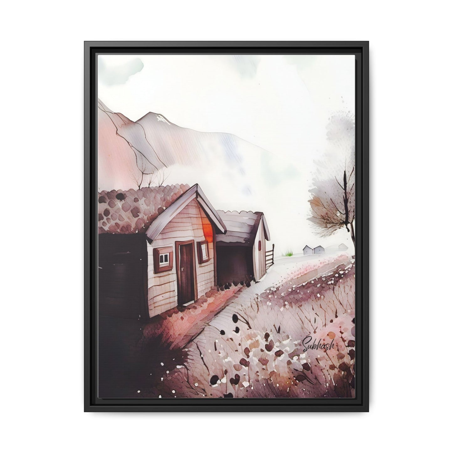 Framed Canvas Art Print, Rustic Home Decor, Farmhouse Wall Art, Cozy Living Room Decoration, Nature Landscape Artwork