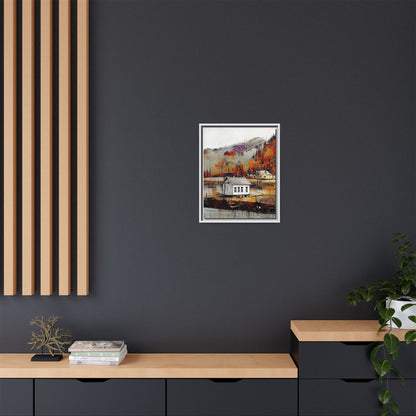 Autumn Landscape Framed Canvas Print – Cozy Home Wall Art for Nature Lovers