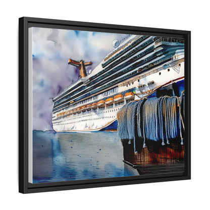 Cruise Ship Matte Canvas Wall Art, Nautical Home Decor, Framed Maritime Print, Unique Gift for Travelers, Ocean Lover's Wall Decor