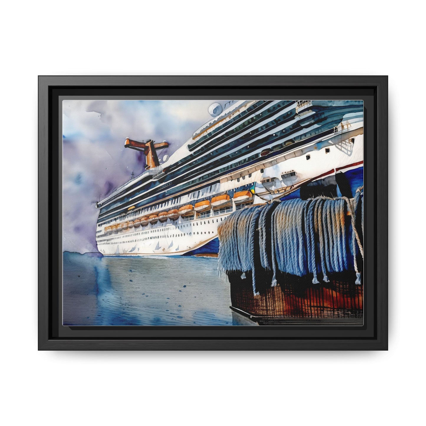 Cruise Ship Matte Canvas Wall Art, Nautical Home Decor, Framed Maritime Print, Unique Gift for Travelers, Ocean Lover's Wall Decor
