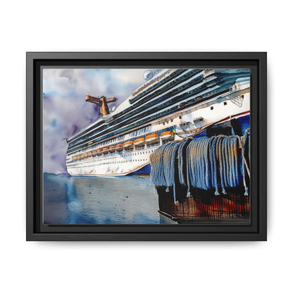 Cruise Ship Matte Canvas Wall Art, Nautical Home Decor, Framed Maritime Print, Unique Gift for Travelers, Ocean Lover's Wall Decor