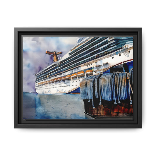 Cruise Ship Matte Canvas Wall Art, Nautical Home Decor, Framed Maritime Print, Unique Gift for Travelers, Ocean Lover's Wall Decor