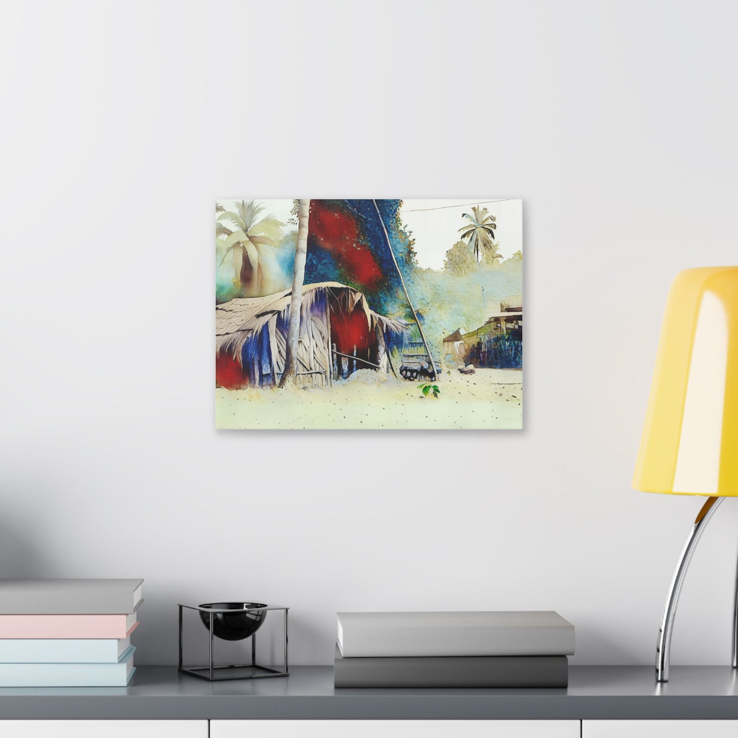 Vibrant Landscape Canvas Art, Tropical Home Decor, Beach House Wall Art, Nature Painting, Gift for Art Lovers, Relaxing Atmosphere