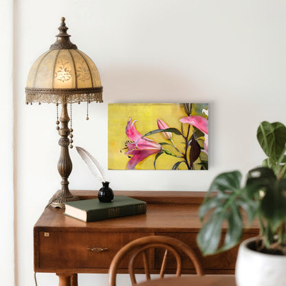Floral Matte Canvas Art, Wall Decor, Yellow Flower Print, Home Decor Gift, Living Room Art, Modern Floral Wall Art