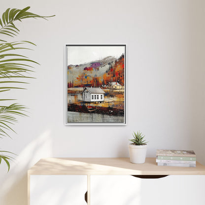 Autumn Landscape Framed Canvas Print – Cozy Home Wall Art for Nature Lovers