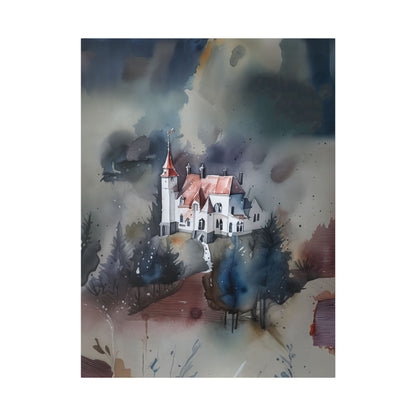 Mystical Castle Art Canvas | Abstract Wall Decor, Home Office Decor, Gift for Art Lovers, Cozy Living Room Accent