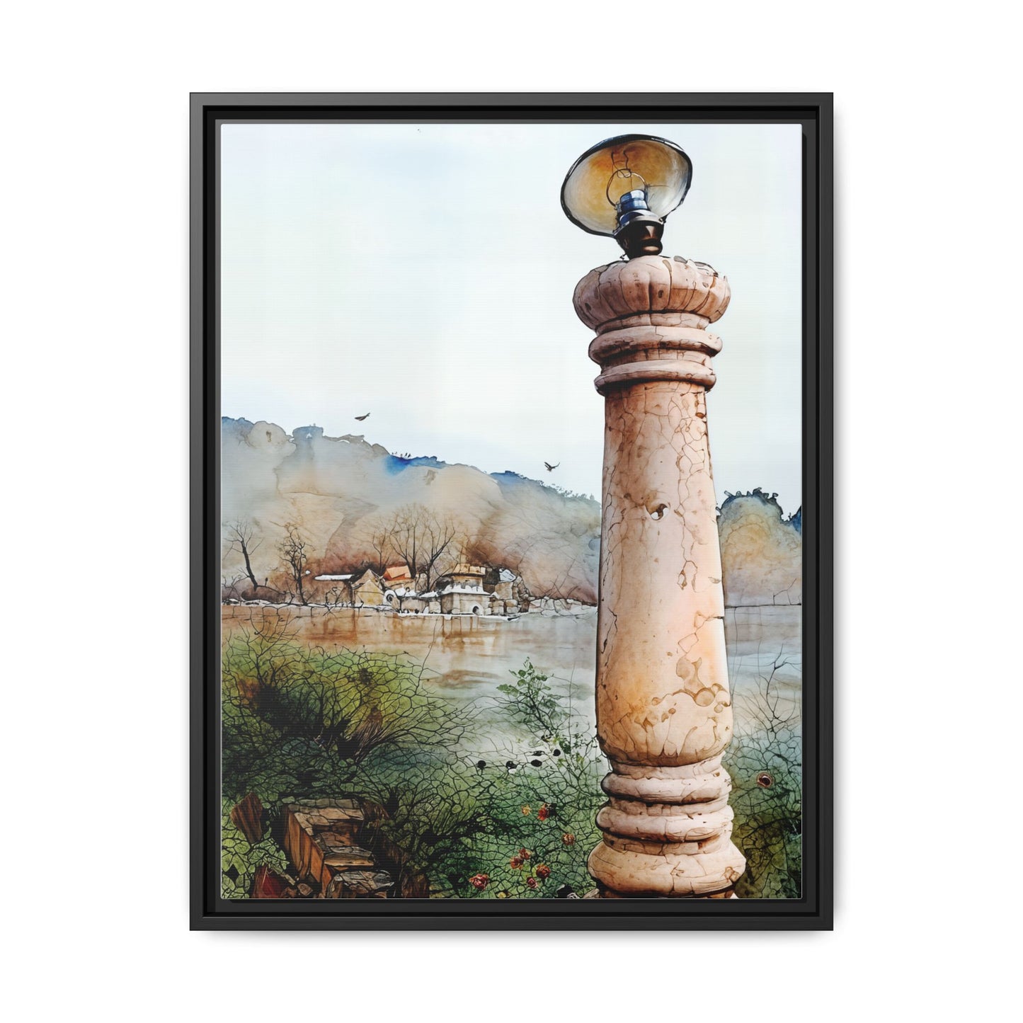 Framed Matte Canvas Wall Art - Scenic Pillar, Home Decor, Art Print, Gift, Interior Design, Living Room, Art Collection