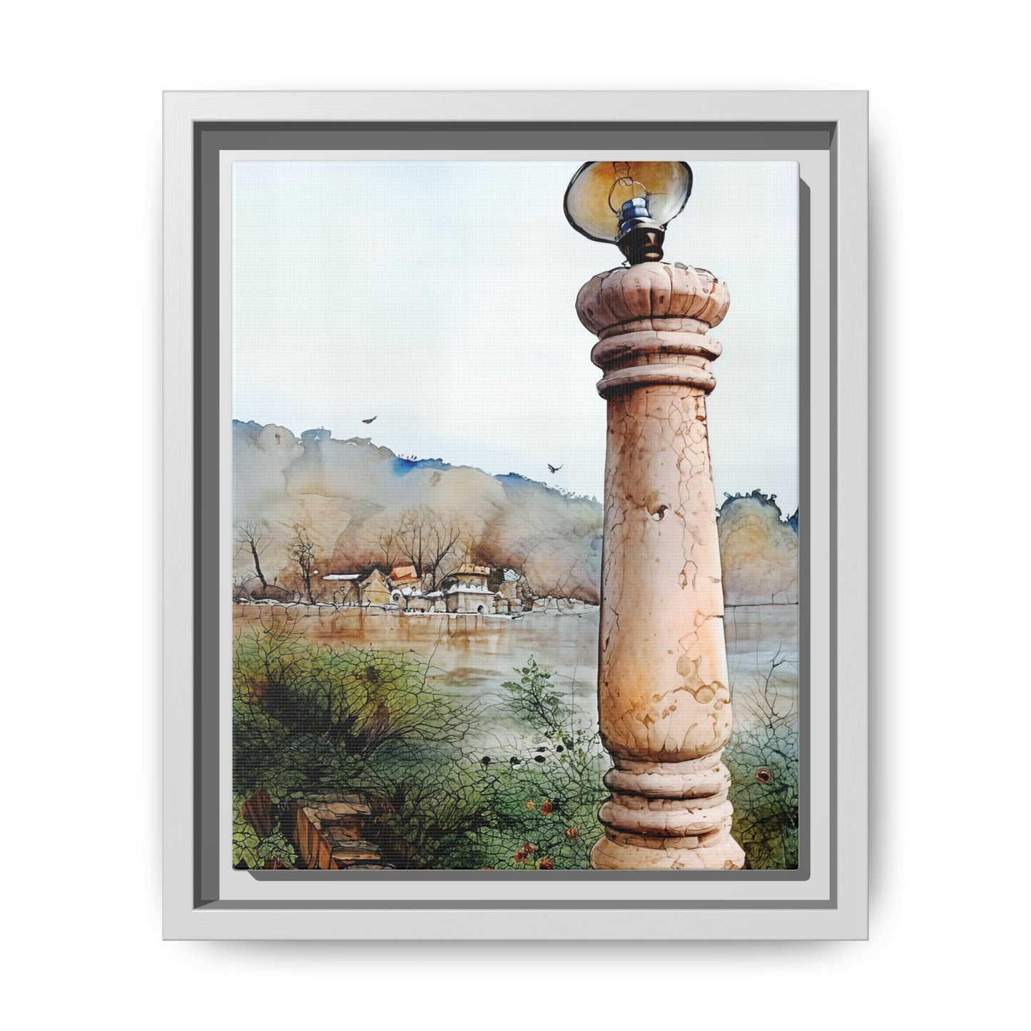 Framed Matte Canvas Wall Art - Scenic Pillar, Home Decor, Art Print, Gift, Interior Design, Living Room, Art Collection